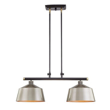Load image into Gallery viewer, Kitchen Island Two Light Metal Dimmable Chandelier With Shades - Black / Gray