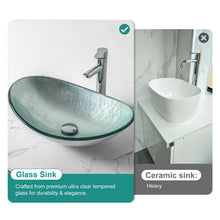Load image into Gallery viewer, Tempered Glass Vessel Sink With Boat Shape Pop-Up Drain