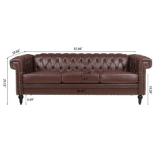 Load image into Gallery viewer, Traditional Square Arm Removable Cushion 3 Seater Sofa