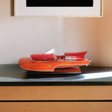 Load image into Gallery viewer, Hand Painted Ferrari Hydroplane Large Model Boat - Brown