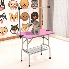 Load image into Gallery viewer, Folding Dog Pet Grooming Table Stainless Steel Frame Rubber Mat On Board With Adjustable Arm And Clamps Pet Dog Cat Grooming Table