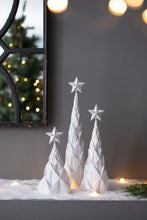 Load image into Gallery viewer, Resin / Foil Christmas Tree With Star Top (Set of 3) - White / Silver