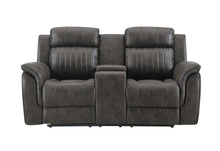 Load image into Gallery viewer, Faux Leather Manual Reclining Loveseat With Storage - Gray
