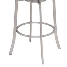 Load image into Gallery viewer, 35" Faux Leather Swivel Low Back Counter Height Bar Chair - White / Silver