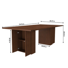 Load image into Gallery viewer, Rectangular Dining Table With Storage Base - Walnut