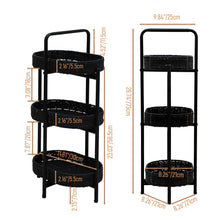 Load image into Gallery viewer, Modern 3 Tier Handwoven Side Table With Oval Organizer