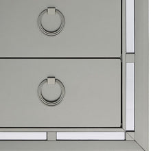 Load image into Gallery viewer, Champagne Tone Nightstand With 2 Drawer Mirror Trim Accent - Silver