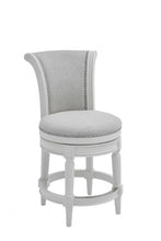 Load image into Gallery viewer, Fabric Swivel Counter Height Bar Chair - Light Gray / White