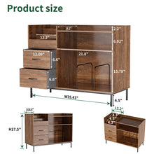Load image into Gallery viewer, Eco-Friendly Vinyl Record Player Stand With Flip-Top Storage, Media Console With Dual Outlets And Dustproof Drawers