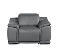 Load image into Gallery viewer, Genuine Leather Wall Hugger Power Recliner With USB - Battleship Gray