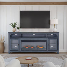 Load image into Gallery viewer, Fireplace TV Stand For TVs Up To 95" - Blue
