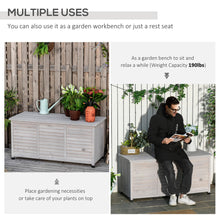 Load image into Gallery viewer, Outsunny - 75 Gallon Wooden Deck Box, Outdoor Storage Container With Aerating Gap & Weather-Fighting Finish - Gray