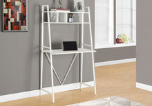 Load image into Gallery viewer, Computer Desk For Home Office, Laptop, Leaning, Storage Shelves, Contemporary & Modern - White