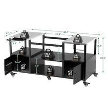 Load image into Gallery viewer, Outdoor Grill Table For Big Egg Style Bbq With Metal Grill Cart And Storage Box And Metal And Stainless Steel - Black / Silver