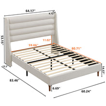 Load image into Gallery viewer, Modern Upholstered Platform Bed With Wave Shaped Headboard