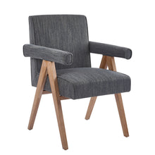 Load image into Gallery viewer, Contemporary Poppy Fabric Dining Armchair With Rubberwood Legs