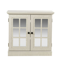 Load image into Gallery viewer, Sideboard Cabinet With Mirrored Doors, Adjustable Shelf, Metal Handles