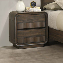 Load image into Gallery viewer, Flair Rounded Edges Nightstand, 2 Drawer Storage - Brown