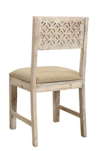 Load image into Gallery viewer, Upholstered Fabric Carved Back Dining Side Chairs (Set of 2) - White
