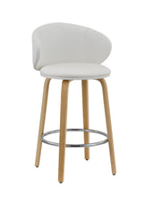 Load image into Gallery viewer, Faux Leather And Metal Low Back Counter Height Bar Chairs (Set of 2) - White And Brown