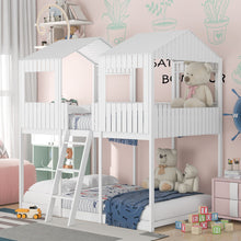 Load image into Gallery viewer, Bunk Bed With Roof, Window, Guardrail, Ladder