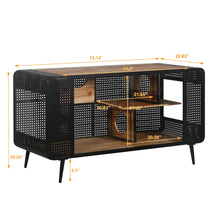 Load image into Gallery viewer, Modern Spacious Cat House With Tempered Glass And Iron Frame For Living Room - Black / Brown