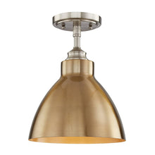 Load image into Gallery viewer, Metal Shaded Dimmable Flush Chandelier With Shades - Nickel