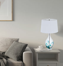 Load image into Gallery viewer, 27" Glass Table Lamp With Empire Shade - Clear White