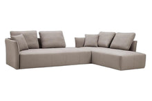Load image into Gallery viewer, Polyester Modular L Shaped Two Piece Sofa Chaise Sectional Toss Pillows - Light Gray