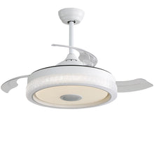 Load image into Gallery viewer, Invisible Ceiling Fan With Remote Control And 36W LED Light, 120V DC Motor, 3 Blades - White