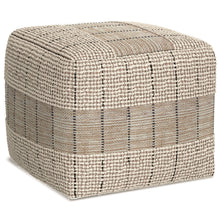 Load image into Gallery viewer, Elmer - Square Woven Pouf - Natural / Gray