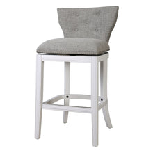 Load image into Gallery viewer, Upholstered Swivel Stool With Back