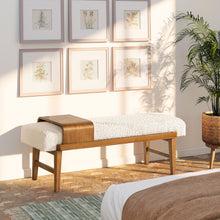 Load image into Gallery viewer, Billie - Modern Telephone Bench With Sliding Shelf - Ivory White