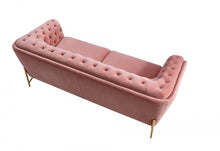 Load image into Gallery viewer, Stylish Velvet Loveseat With Diamond Tufts - Pink