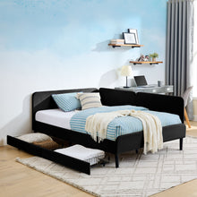Load image into Gallery viewer, Upholstered Platform Bed Frame With 2 Storage Drawers And Adjustable Sofa Bed