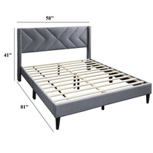 Load image into Gallery viewer, Elegant Bed With Upholstered Headboard, Platform Base