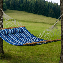 Load image into Gallery viewer, Light Striped Double Hammock - Blue