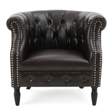 Load image into Gallery viewer, Celestialis - Upholstered Club Chair With Tub Design And Rolled Recessed Armrests