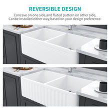Load image into Gallery viewer, Sink 33" Double Bowl Apron Front Kitchen Sink 50 / 50 - White