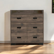 Load image into Gallery viewer, 34" Five Drawer Dresser - Dark Brown