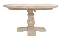 Load image into Gallery viewer, 58" Rounded Solid Wood Pedestal Base Dining Table - Natural