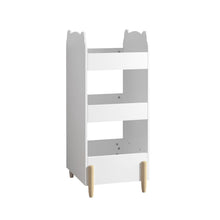 Load image into Gallery viewer, Bear Shaped Bookshelf With Chalkboard Side, 3 Tier Storage Organizer For Playroom - White