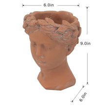 Load image into Gallery viewer, D6X9" Visage Head Bust Planter - Brown