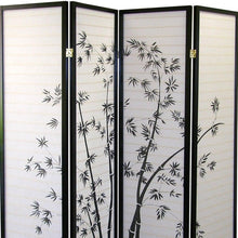 Load image into Gallery viewer, Folding Four Panel Screen Room Divider (469144) - Black / White