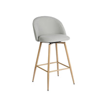 Load image into Gallery viewer, Fabric Metal Low Back Counter Height Swivel Bar Chairs (Set of 2) - Gray / Oak