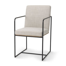 Load image into Gallery viewer, Upholstered Cushion Metal Dining Arm Chair - Beige
