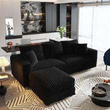 Load image into Gallery viewer, Convertible Deep Seat Sofa With Soft Pillows And Ottomans