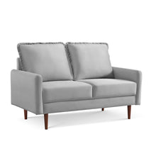 Load image into Gallery viewer, Loveseat Velvet - Gray / Dark Brown