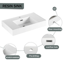 Load image into Gallery viewer, Modern Imitative Wall Mounted Bathroom Vanity With Resin Sink And Side Cabinet