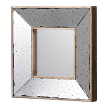 Load image into Gallery viewer, 12" Square Wall Mounted Vintage Style Glass Frame Accent Mirror - Pearl Silver